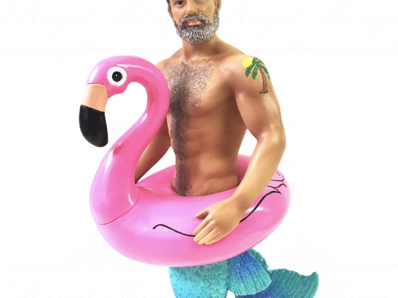 55 55112 December Diamonds Gay Christmas Ornaments Flaming Oh Merman Pink Blue