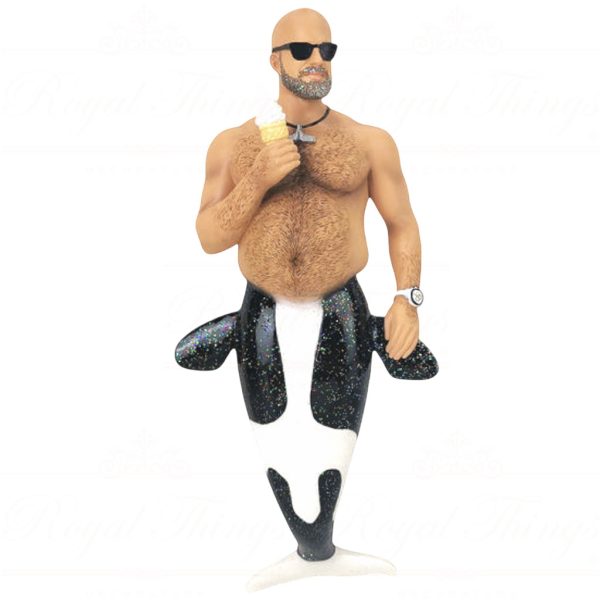55 55129 December Diamonds Gay Christmas Ornaments Beached Whale Merman Black White