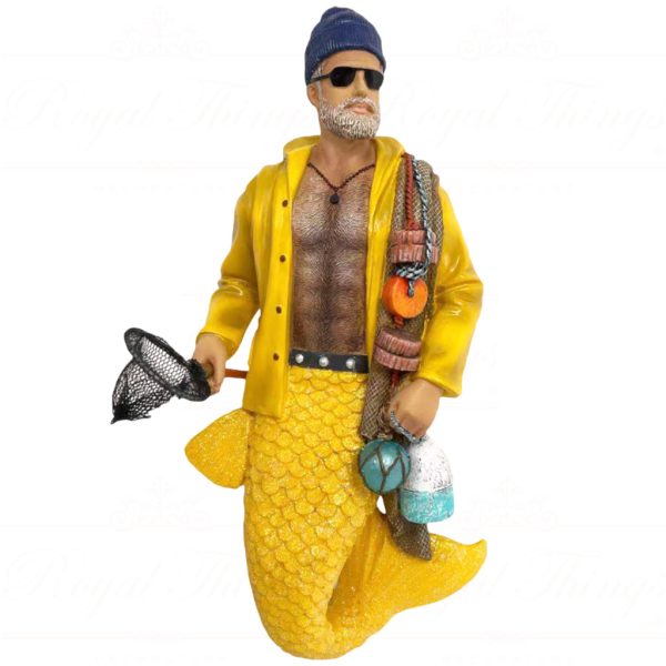 55 55165 December Diamonds Gay Christmas Ornaments Monty Fisherman Merman Yellow