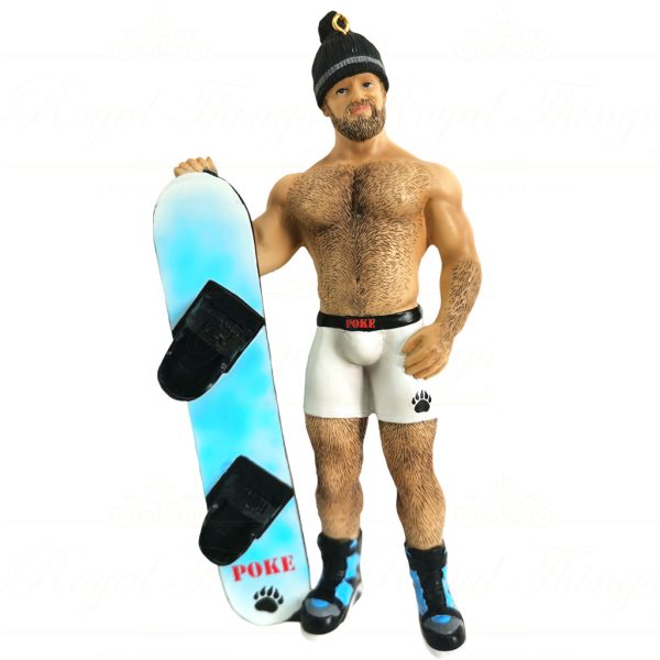 55 55320 December Diamonds Gay Christmas Ornaments Poke The Bear Snow Snowboard Blue White Black