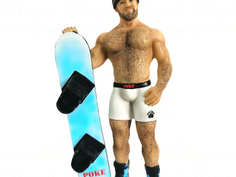 55 55320 December Diamonds Gay Christmas Ornaments Poke The Bear Snow Snowboard Blue White Black