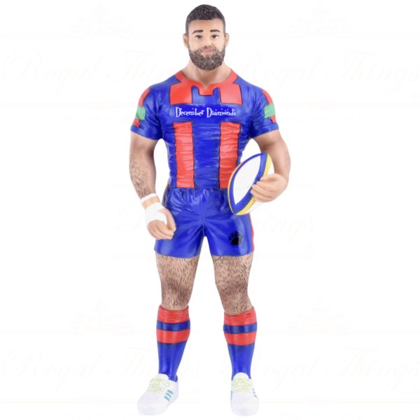 55 55333 December Diamonds Gay Christmas Ornaments Poke The Bear Rugby Player Blue Red