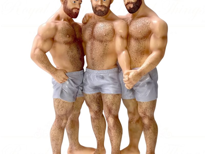55 55354 December Diamonds Gay Christmas Ornaments Poke The Bear Thruple Bears Brown Grey