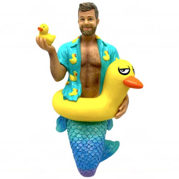 55 55401 December Diamonds Gay Christmas Ornaments Daddy Duckie Merman Blue Yellow