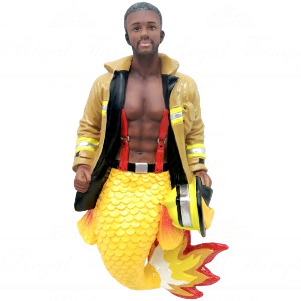 55 55416 December Diamonds Gay Christmas Ornaments Fireman Flaming Bottom Merman Yellow Black