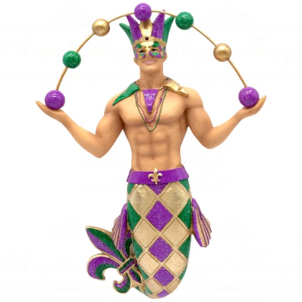 55 55422 December Diamonds Gay Christmas Ornaments Big Easy Carnival Merman Gold Purple