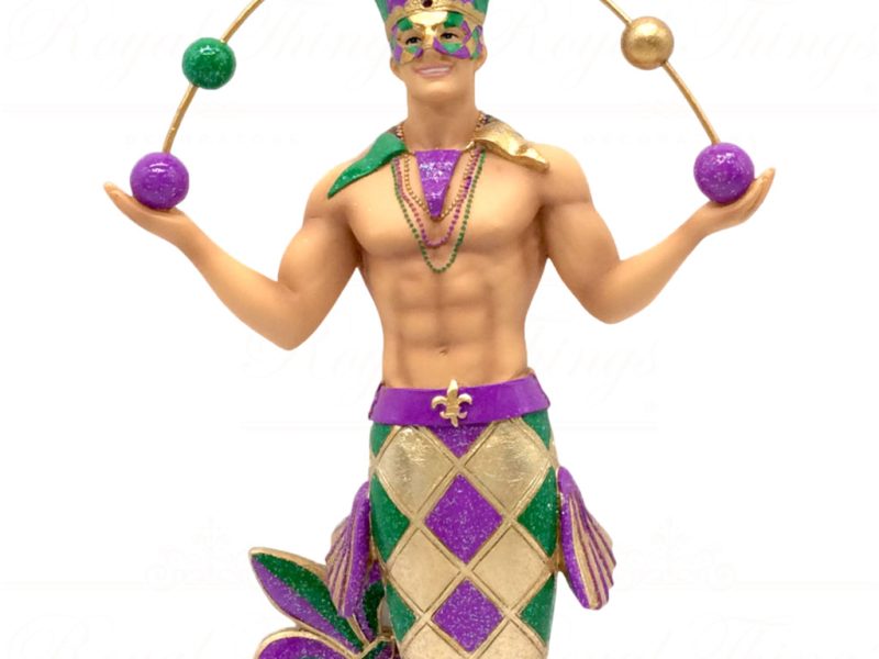 55 55422 December Diamonds Gay Christmas Ornaments Big Easy Carnival Merman Gold Purple