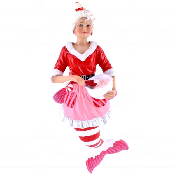 55 55430 December Diamonds Christmas Ornaments Santa Head Baker Mermaid Mrs Claus Pink White
