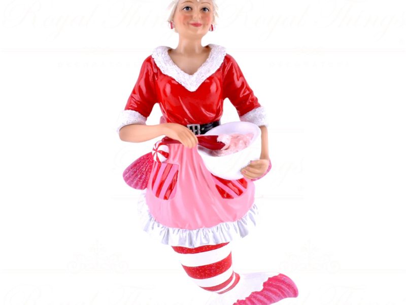 55 55430 December Diamonds Christmas Ornaments Santa Head Baker Mermaid Mrs Claus Pink White