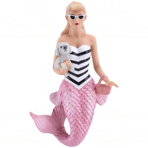 55 55439 December Diamonds Christmas Ornaments Fifi Mermaid Dog Pink