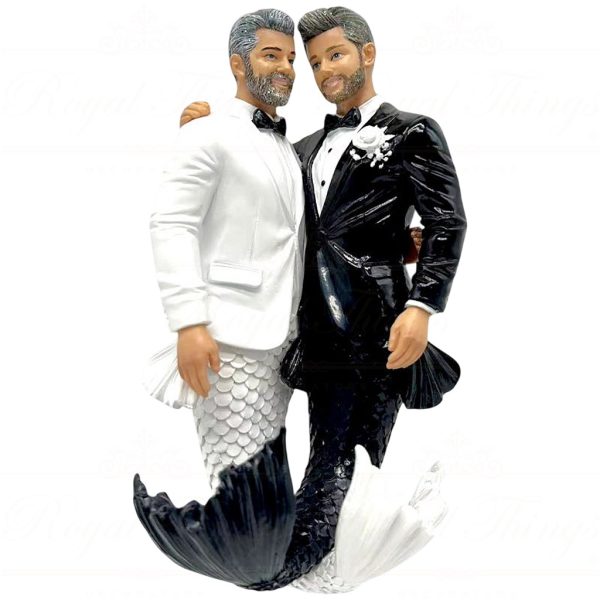 55 55462 December Diamonds Gay Christmas Ornaments Oh Happy Day Mermen Wedding Black White