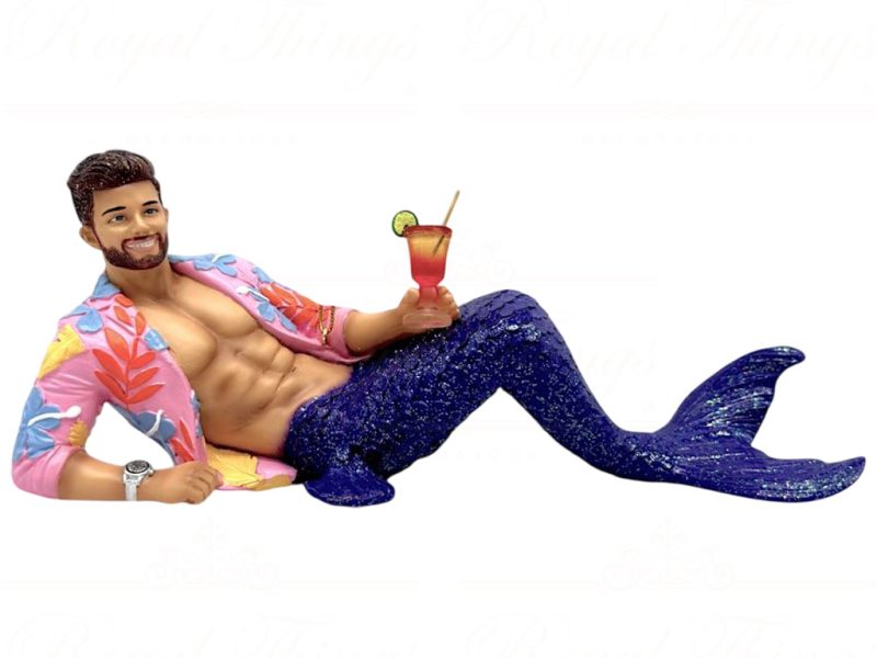 55 55464 December Diamonds Gay Christmas Ornaments Miami Merman Blue Pink