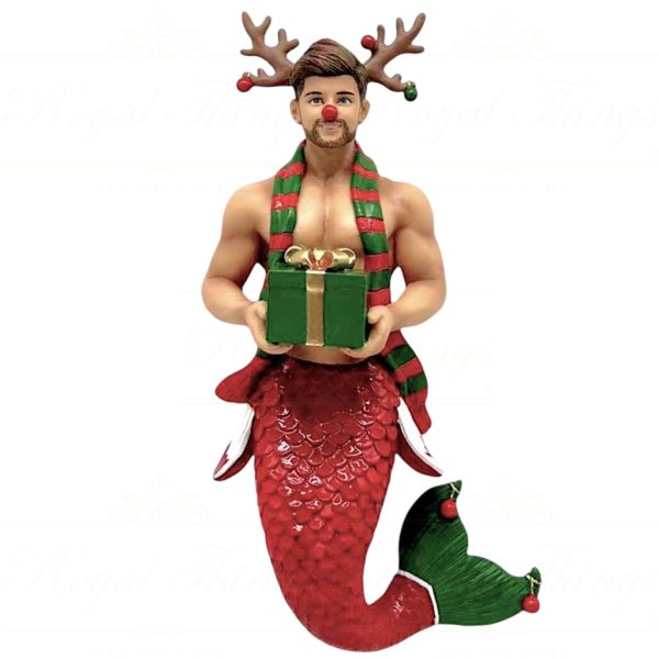 55 55465 December Diamonds Gay Christmas Ornaments Rudy Reindeer Merman Red Green