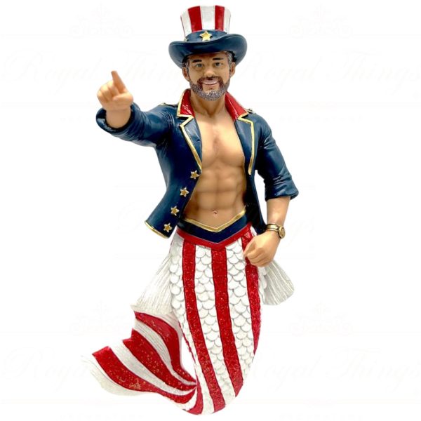 55 55472 December Diamonds Gay Christmas Ornaments Uncle Sam Merman America Blue Red White
