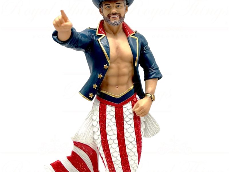 55 55472 December Diamonds Gay Christmas Ornaments Uncle Sam Merman America Blue Red White