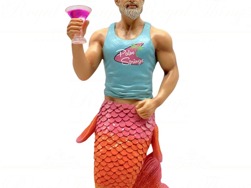 55 55473 December Diamonds Gay Christmas Ornaments Palm Springs Merman Ornage Blue Pink