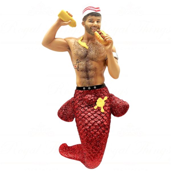 55 55475 December Diamonds Gay Christmas Ornaments Messy Weiner Merman Hotdog Red