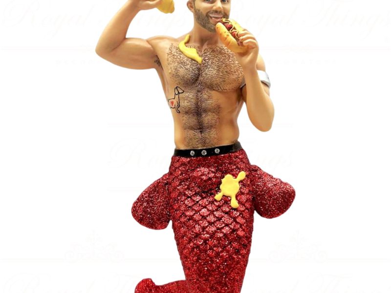 55 55475 December Diamonds Gay Christmas Ornaments Messy Weiner Merman Hotdog Red