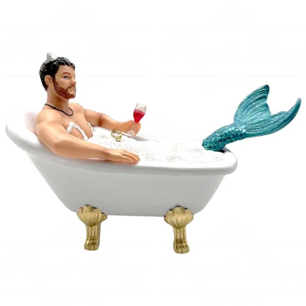 55 55477 December Diamonds Gay Christmas Ornaments Mr Bubbles Merman Badtub White Blue