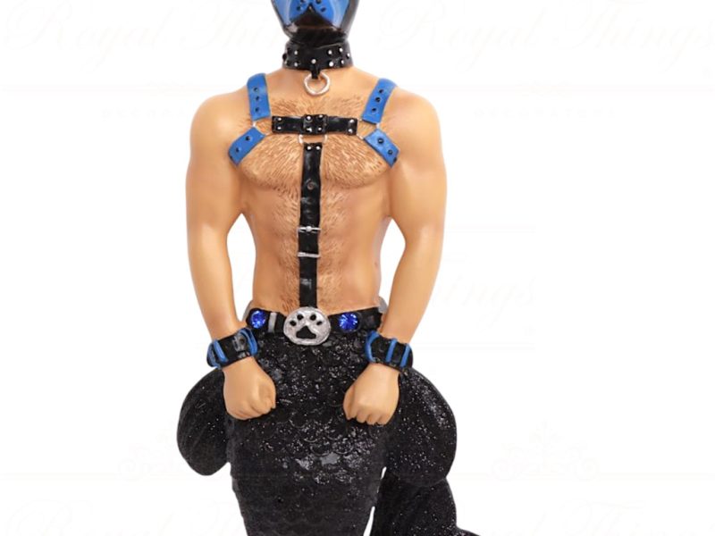 55 55478 December Diamonds Gay Christmas Ornaments Pup Merman Blue Version Black