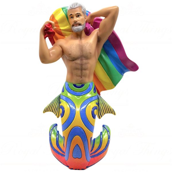 55 55486 December Diamonds Gay Christmas Tabletop Display Father Pride Merman Rainbow Flag Multicolor