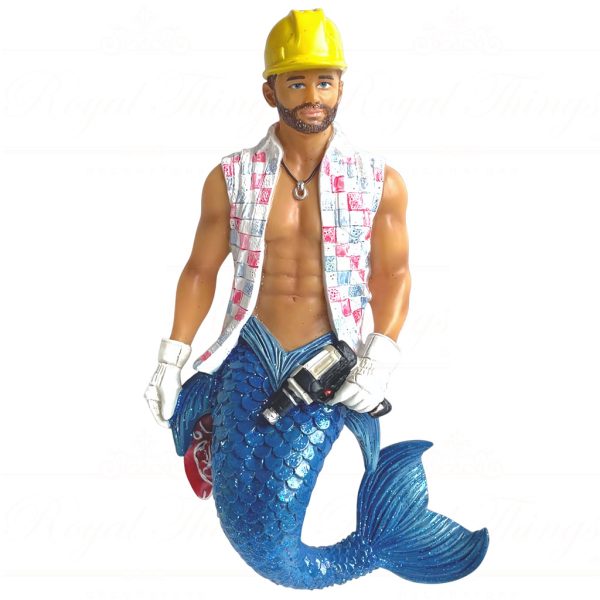55 55515 December Diamonds Gay Christmas Ornaments Power Tool Merman Blue White Yellow
