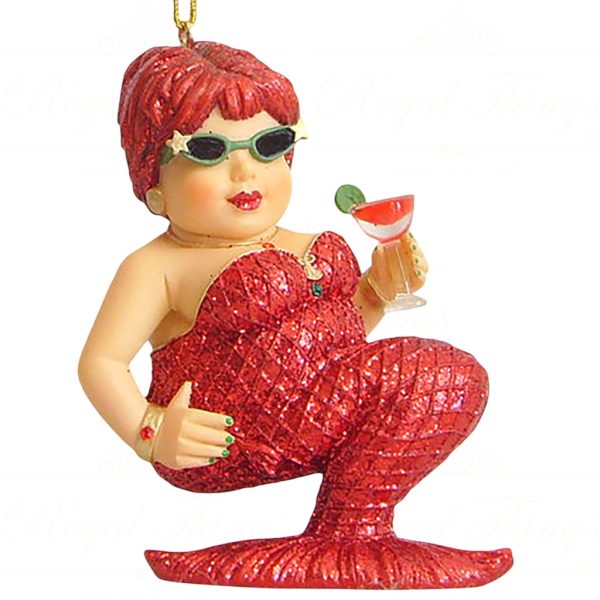 55 90380 December Diamonds Christmas Ornaments Strawberry Margarita Mermaid Red