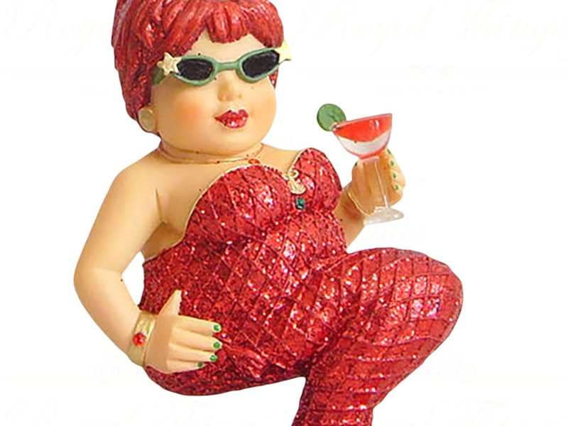 55 90380 December Diamonds Christmas Ornaments Strawberry Margarita Mermaid Red