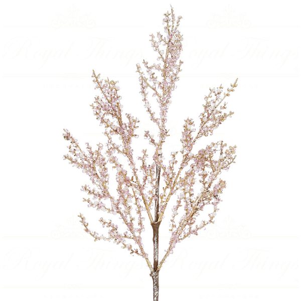 A 48014 Goodwill Christmas Branches Stems Jewel Crush Twig Stem Purple Pink Gold