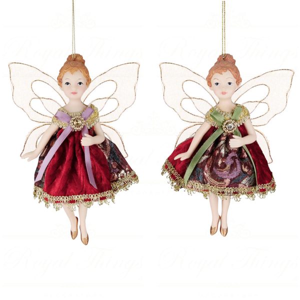 As 25151 Goodwill Christmas Ornaments Fabric Fairy Ornament Burgundy Gold Purple