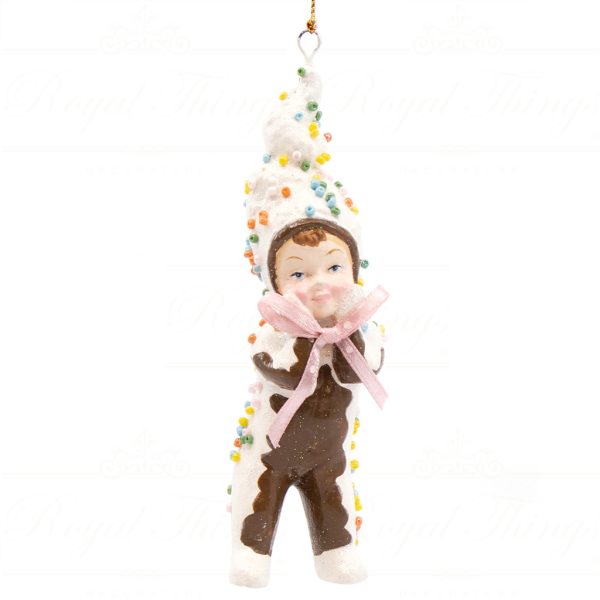 B 10251 Goodwill Christmas Ornaments Dairy Queen Cookie Baby Ornament Brown Pink