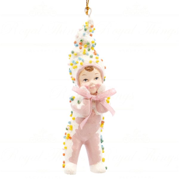 B 10251 Goodwill Christmas Ornaments Dairy Queen Cookie Baby Ornament Brown Pink Detail