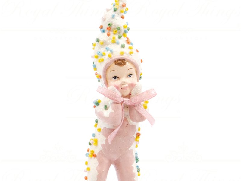 B 10251 Goodwill Christmas Ornaments Dairy Queen Cookie Baby Ornament Brown Pink Detail