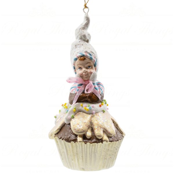 B 10257 Goodwill Christmas Ornaments Dairy Queen Chocolate Cupcake Boy Brown Pink Blue Vari Blue