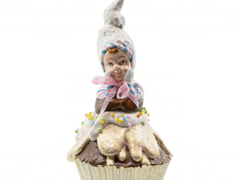 B 10257 Goodwill Christmas Ornaments Dairy Queen Chocolate Cupcake Boy Brown Pink Blue Vari Blue