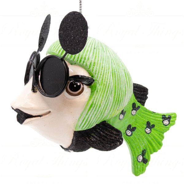 B 10260 Goodwill Christmas Ornaments Crazy Concert Lady Gaga Paparazzi Fish Ornament Yellow Green Pink Detail2