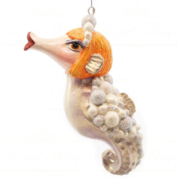 B 10264 Goodwill Christmas Ornaments Crazy Concert Lady Gaga Fashion Seahorse Ornament Blue Green Purple Detail2