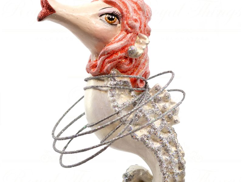 B 10266 Goodwill Christmas Ornaments Crazy Concert Lady Gaga Cosmic Seahorse Ornament Purple Pink Yellow Detail1