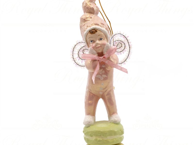 B 10267 Goodwill Christmas Ornaments Sweet Paris Macaron Baby Boy Ornament Champagne Pink Detail