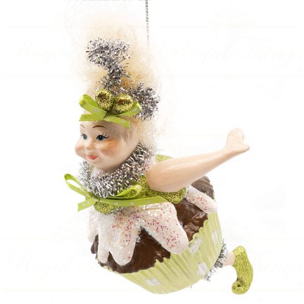 B 10271 Goodwill Christmas Ornaments Sweet Paris Chubby Cupcake Lady Ornament Green Pink Purple