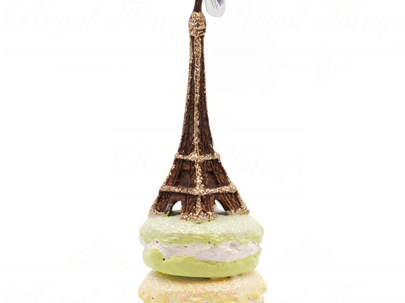 B 10273 Goodwill Christmas Ornaments Sweet Paris Macaron Eiffel Tower Ornament Green Pink Yellow