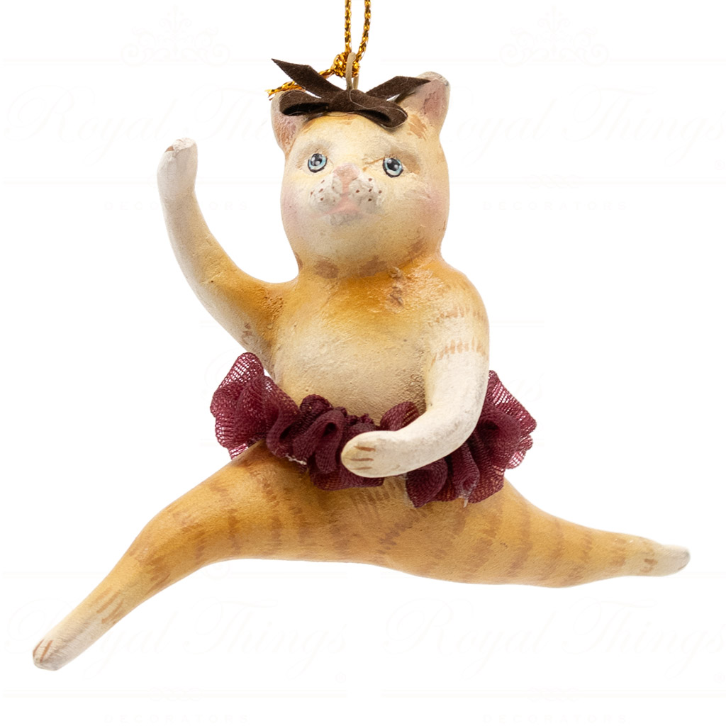 B 10295 goodwill christmas ornaments aristocats leaping cat girl ornament brown gold red B 10295 Goodwill Christmas Ornaments Aristocats Leaping Cat Girl Ornament Brown Gold Red
