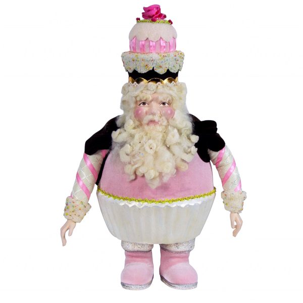 B 10297 Goodwill Christmas Decorative Items Dairy Queen Cupcake Santa Tabletop Pink Brown White