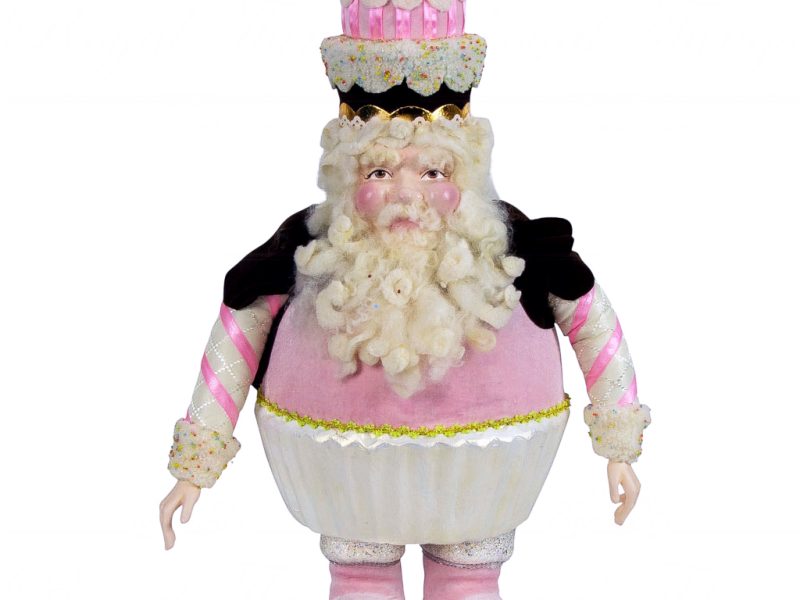 B 10297 Goodwill Christmas Decorative Items Dairy Queen Cupcake Santa Tabletop Pink Brown White