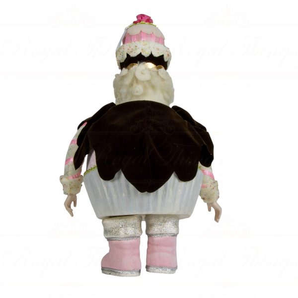 B 10297 Goodwill Christmas Decorative Items Dairy Queen Cupcake Santa Tabletop Pink Brown White Back
