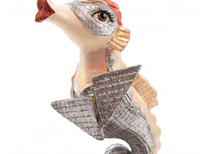 B 10303 Goodwill Christmas Ornaments Crazy Concert Lady Gaga Galactic Seahorse Ornament Pink Purple Yellow