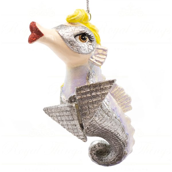 B 10303 Goodwill Christmas Ornaments Crazy Concert Lady Gaga Galactic Seahorse Ornament Pink Purple Yellow Detail2