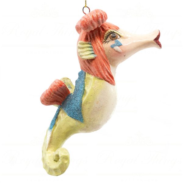 B 10305 Goodwill Christmas Ornaments Crazy Concert Lady Gaga Bowie Seahorse Ornament Orange Pink Purple Detail1