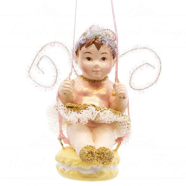 B 10308 Goodwill Christmas Ornaments Sweet Paris Macaron Swing Fairy Ornament Green Pink Purple Detail1