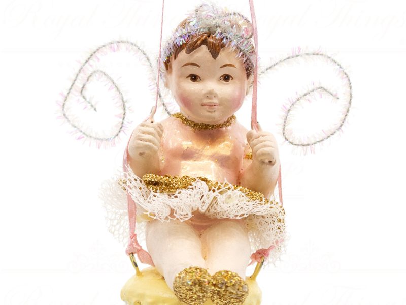 B 10308 Goodwill Christmas Ornaments Sweet Paris Macaron Swing Fairy Ornament Green Pink Purple Detail1